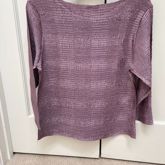 Pile Ou Face Paris Dusty Rose/Mauve Crinkle Shirt - Picture 10 of 11